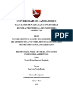 Plan de Manejo y Gestion de Los Residuos Sólidos Del Distrito de La Victoria, Provincia de Chicla