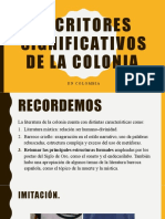 Escritores Importantes y Significativos en La Colonia