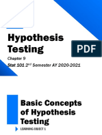 Chapter 9 - Hypothesis Testing