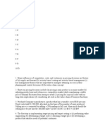 Pricing Decision and Cost MGMNT Quiz