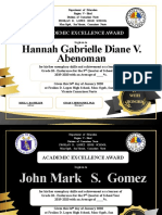 Academic Excellence Cert