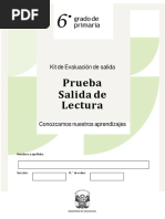 Prueba Salida Lectura 6 Grado 2022