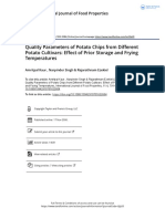 Quality Parameters of Potato Chips From Different Potato Cultivars Effect of Prior Storage and Frying Temperatures