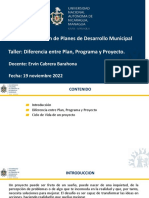 Diferencia Entre Plan Programa y Proyectos