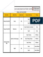 Cambridge Lower Secondary Checkpoint General Timetable May 2022