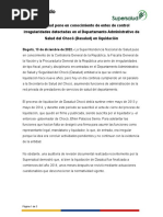 SuperSalud Denunció Que Una Entidad Supuestamente Liquidada Estaría Operando Irregularmente en Chocó, Como Una Secretaría de Salud Paralela