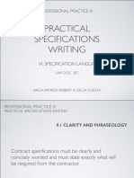 Practical Specifications Writing Soecifications Language