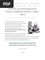 Growth and Development Theory - ARNOLD GESELL (1880 - 1961) - SchoolWorkHelper