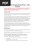 Exam Ms 700 Managing Microsoft Teams Skills Measured