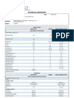 Inform E de Laboratorio: Fecha Sexo Nombre Edad