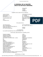 Fiscalia General de La Nación Formato Único de Noticia Criminal