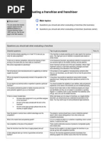 Checklist Evaluating Franchise Franchisor