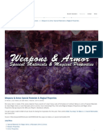 Weapons & Armor Special Materials & Magical Properties - D20