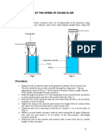 Measurement of The Speed of Sound in Air