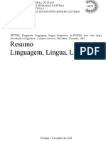 Resumo: Linguagem, Língua, Linguística