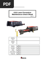 CO2 Laser Preventive Maintenance Check Sheet