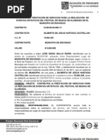 Contrato de Prestación de Servicios para La Realización de Eventos Artisticos Del Festival de Musica de Alabanza en El Municipio de Envigado