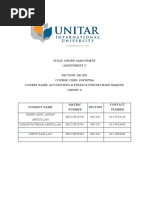 Accounting & Finance Assignment 1 - Updated 1.0