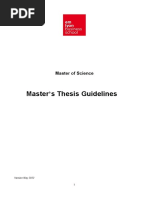 Master's Thesis Guidelines - Master of Science - Version May 2022