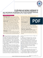 Treating Obstructive Sleep Apnea and Snoring: Assessment of An Anterior Mandibular Positioning Device