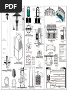 Plano de Detalle de Mob. de Tacho de Basurero, Farol y Banca-Tacho D Basura