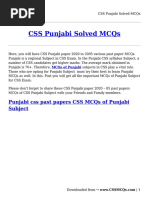 CSS Punjabi Solved MCQs