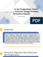 Pengamanan Dan Pengendalian Sistem Informasi & Komputer Sebagai Peralatan Pemecahan Masalah