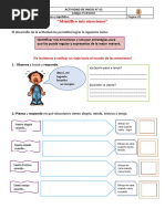 Ficha de Actividad 2 Identifico Mis Emociones