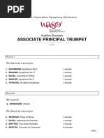 WASO Associate Principal Trumpet Audition Excerpts 2018