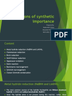 Reactions of Synthetic Importance