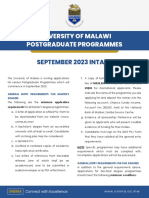 UNIMA Postgraduate Programmes September 2023 Intake