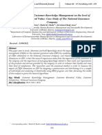 The Influence of Customer Knowledge Management On The Level of Customer Perceived Value - Case Study of The National Insurance Company