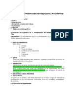 Esquema Presentación Del Anteproyecto y Proyecto Final