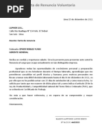 46 Modelo de Carta de Renuncia Voluntaria