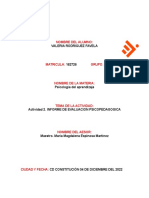 Actividad 2. Informe de Evaluación Psicopedagógica