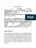 2 Francisco, Jr. V House of Representtaives, November 10, 2003