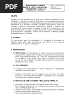 28 Procedimiento para El Reporte e Investigación de at e Incidentes Laborales