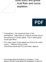Global Warming, Green House Effect, Ozone Depletion, Acid Rain