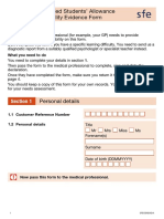 Sfe Dsa Disability Evidence Form 2223 o