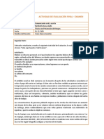 Actividad de Evaluación Final-Examen - Comunicación Oral y Escrita