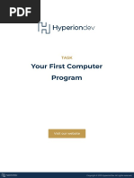 SE T03 - Your First Computer Program