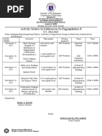 Activity Matrix in Esp 2022 23