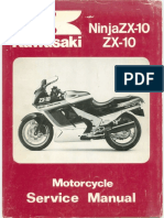 Kawasaki Ninja ZX-10 Motorcycle Service Manual ZX1000B1 B2 B3 1988-1990