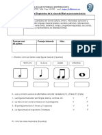 Evaluación de Diagnostico de La Clase de Música para Sexto Básico