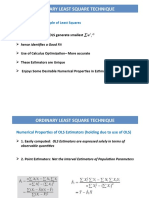 Ordinary Least Square Technique: Advantage of The Principle of Least Squares