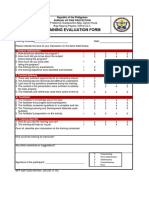 Training Evaluation Form