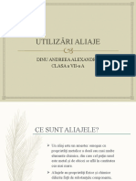 UTILIZĂRI ALIAJE - Prezentare