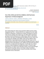 Use of The ADOS and ADI-R in Children With Psychosis