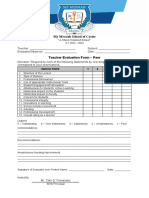 Teacher Evaluation Form Peer