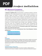 M/C (Mechanical Completion) : 7Th December 2015 Thepd (The Project Definition)